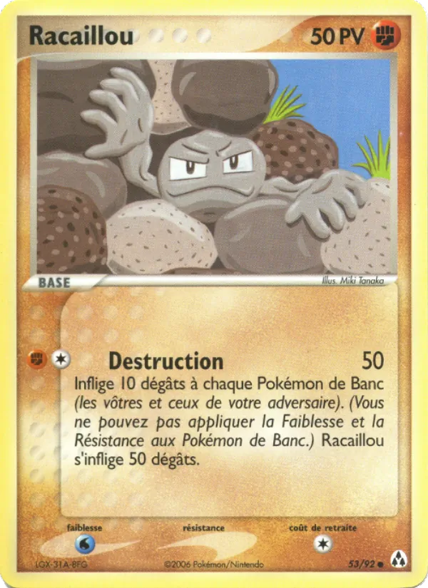 Carte Racaillou de l'extension EX Créateurs de légendes, numéro 53/92