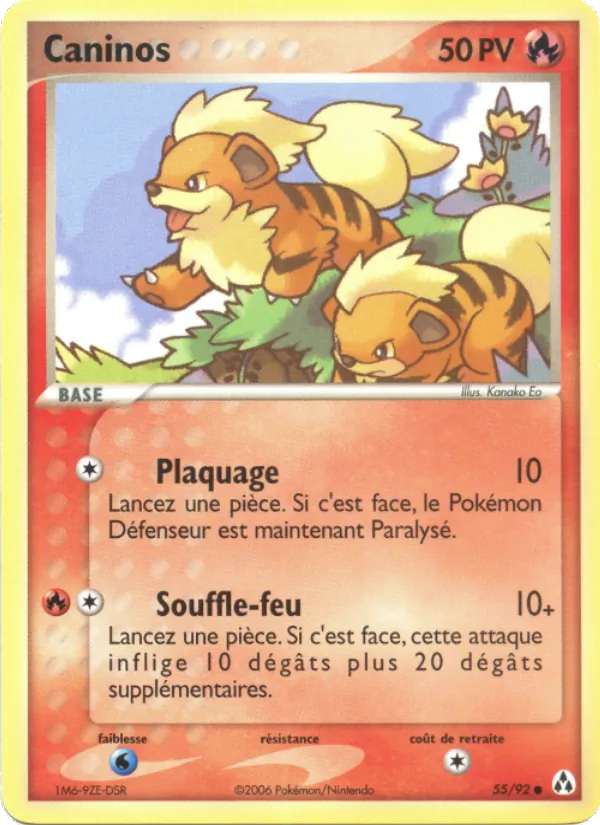 Carte Caninos de l'extension EX Créateurs de légendes, numéro 55/92