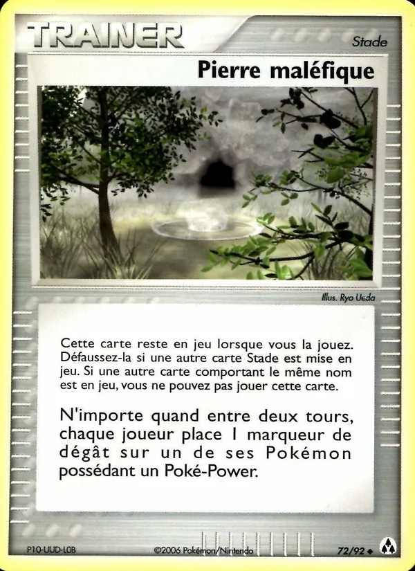 Carte Pierre maléfique de l'extension EX Créateurs de légendes, numéro 72/92