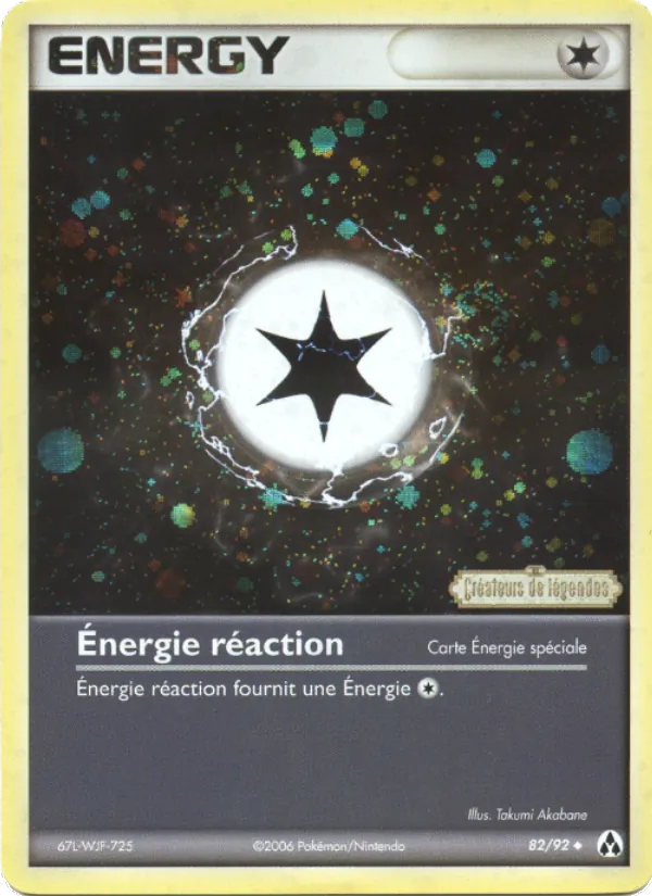 Carte Énergie réaction de l'extension EX Créateurs de légendes, numéro 82/92