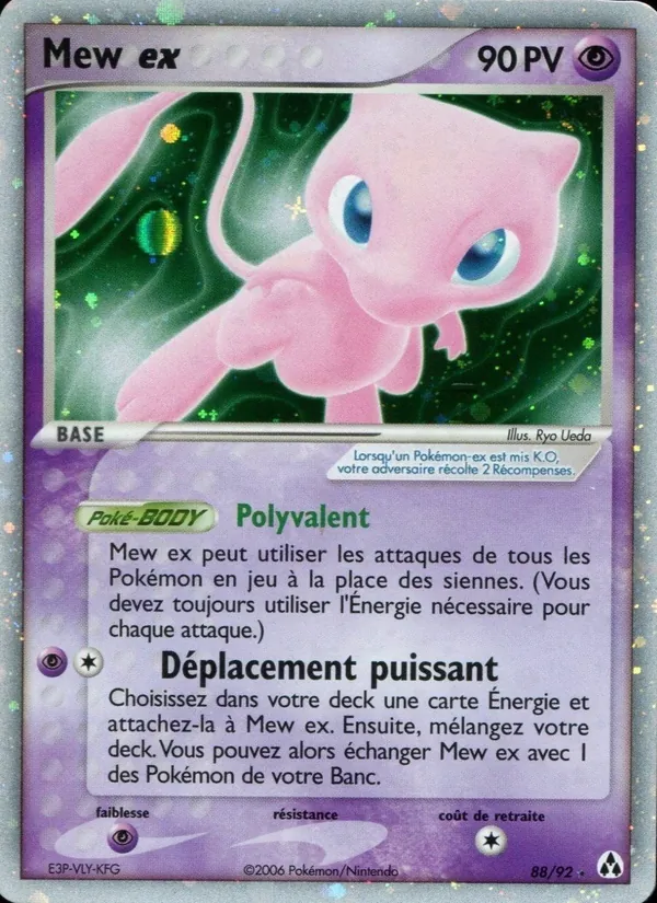 Carte Mew ex de l'extension EX Créateurs de légendes, numéro 88/92