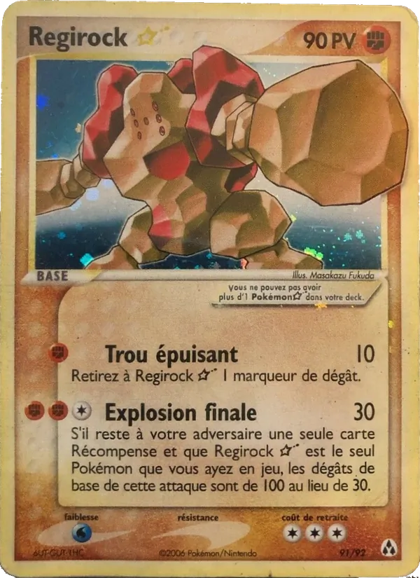 Carte Regirock ☆ de l'extension EX Créateurs de légendes, numéro 91/92