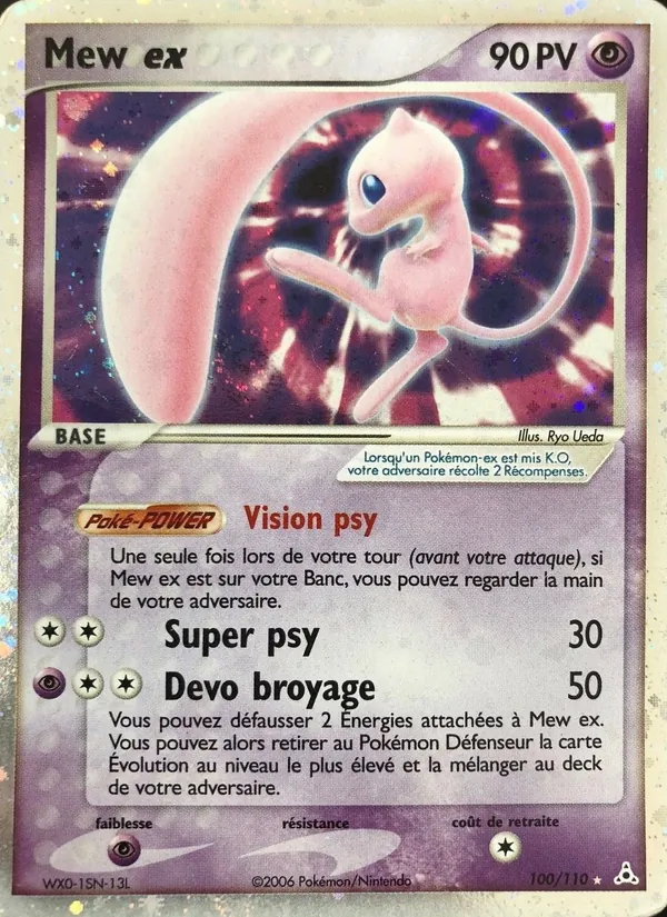 Carte Mew ex de l'extension EX Fantômes Holon, numéro 100/110