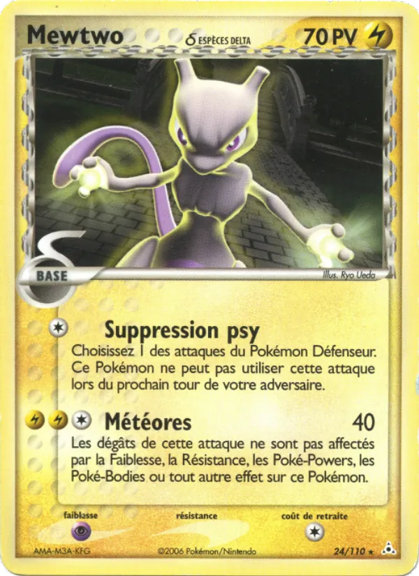 Carte Mewtwo δ de l'extension EX Fantômes Holon, numéro 24/110