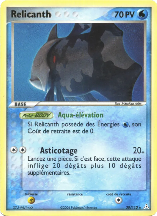 Carte Relicanth de l'extension EX Fantômes Holon, numéro 30/110