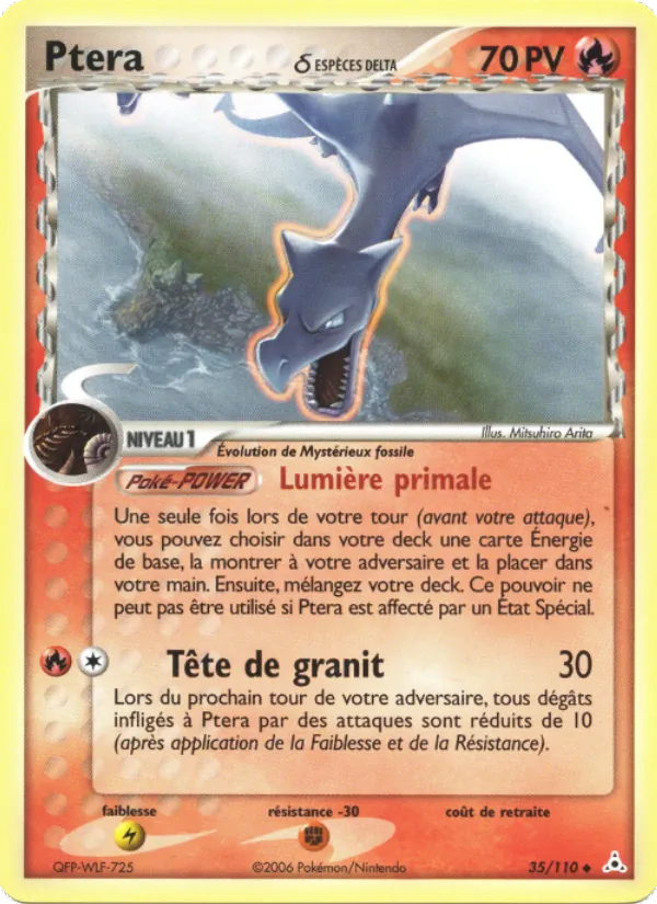 Carte Ptera δ de l'extension EX Fantômes Holon, numéro 35/110