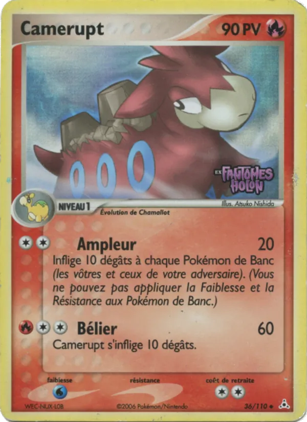 Carte Camérupt de l'extension EX Fantômes Holon, numéro 36/110