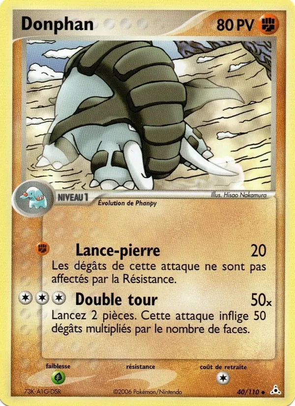 Carte Donphan de l'extension EX Fantômes Holon, numéro 40/110