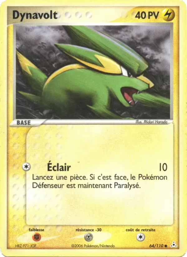 Carte Dynavolt de l'extension EX Fantômes Holon, numéro 64/110