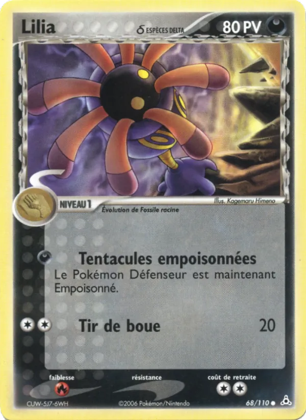 Carte Lilia δ de l'extension EX Fantômes Holon, numéro 68/110
