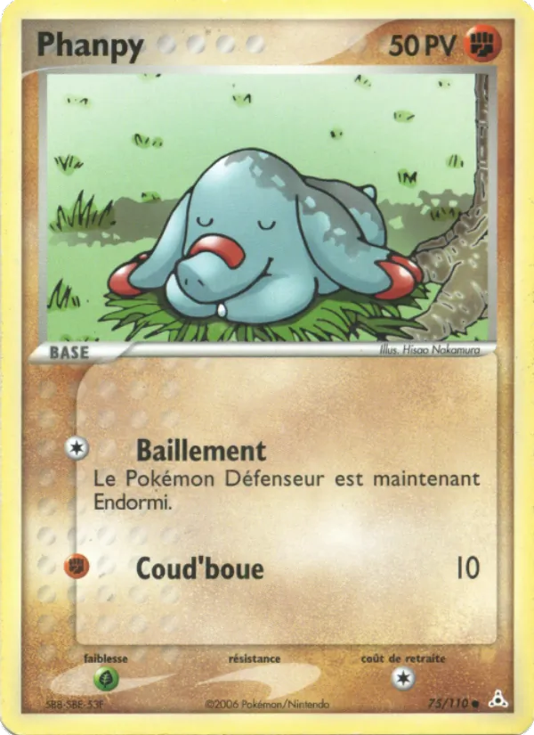 Carte Phanpy de l'extension EX Fantômes Holon, numéro 75/110