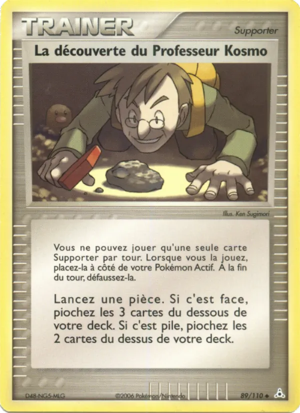 Carte La découverte du Professeur Kosmo de l'extension EX Fantômes Holon, numéro 89/110