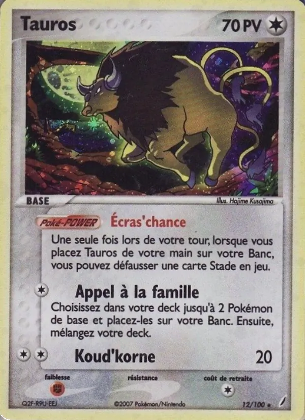 Carte Tauros de l'extension EX Gardiens de Cristal, numéro 12/100