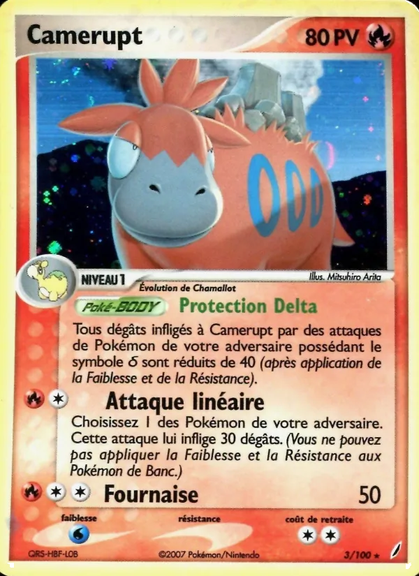 Carte Camérupt de l'extension EX Gardiens de Cristal, numéro 3/100
