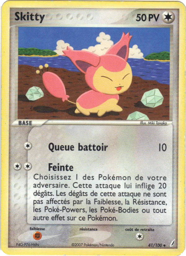 Carte Skitty de l'extension EX Gardiens de Cristal, numéro 41/100