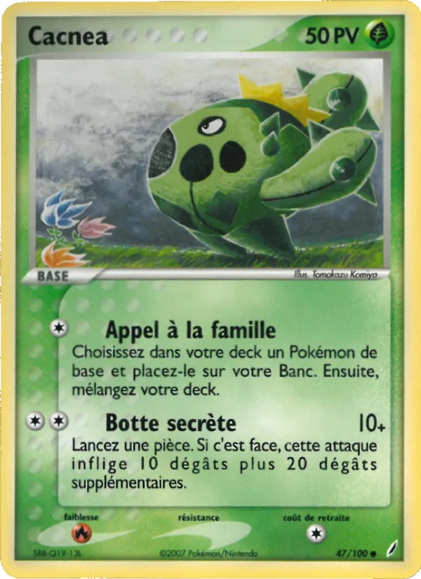 Carte Cacnea de l'extension EX Gardiens de Cristal, numéro 47/100