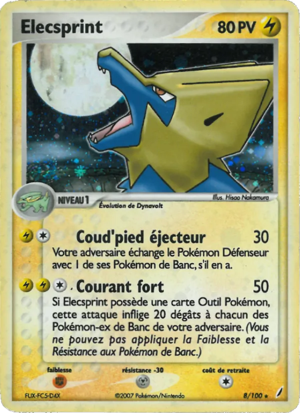 Carte Élecsprint de l'extension EX Gardiens de Cristal, numéro 8/100