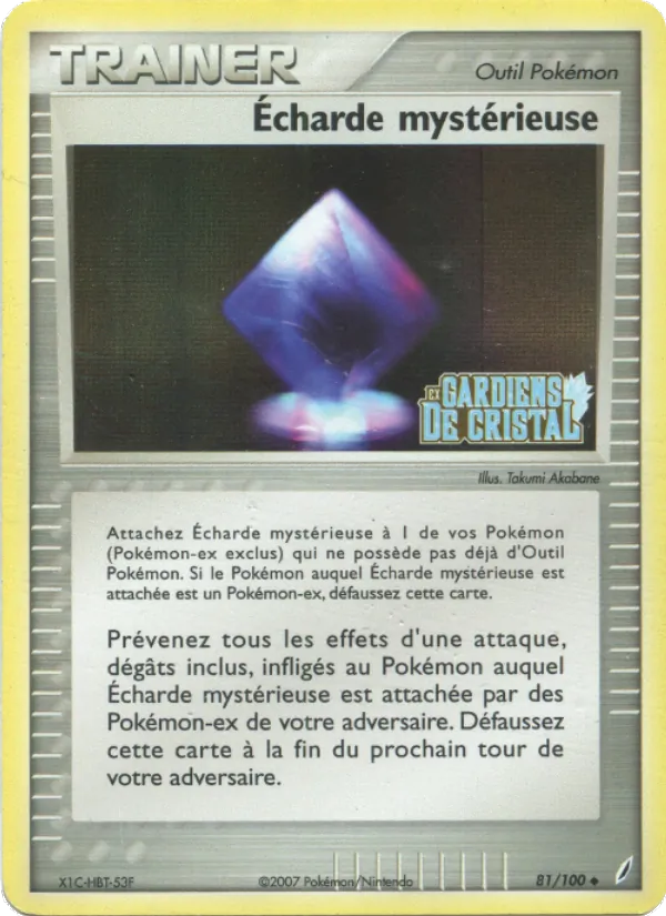 Carte Écharde mystérieuse de l'extension EX Gardiens de Cristal, numéro 81/100