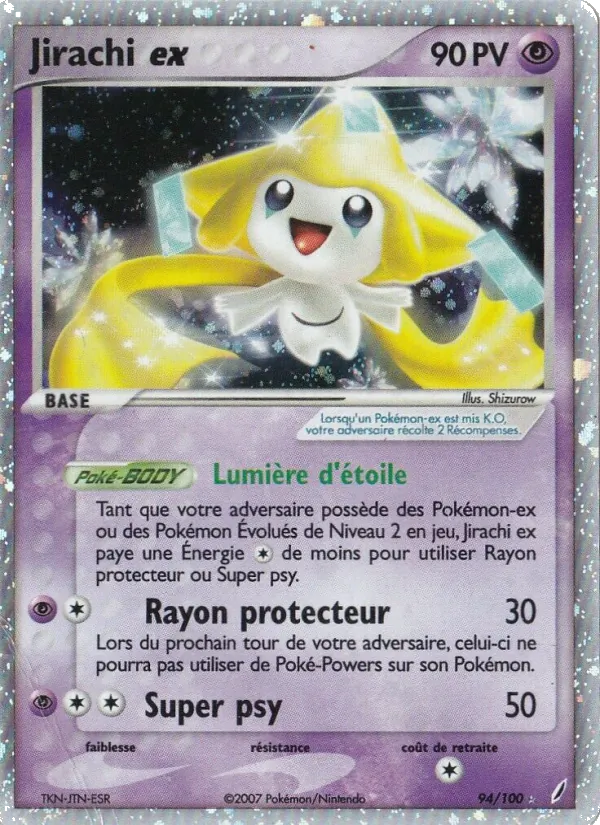Carte Jirachi ex de l'extension EX Gardiens de Cristal, numéro 94/100
