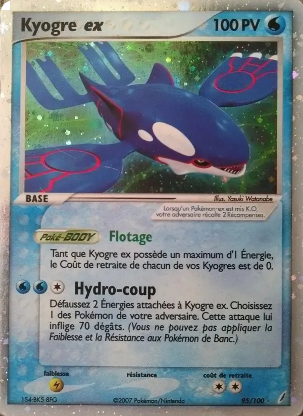 Carte Kyogre ex de l'extension EX Gardiens de Cristal, numéro 95/100