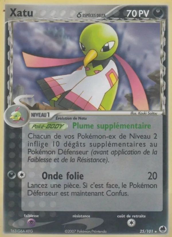 Carte Xatu δ de l'extension EX Île des Dragons, numéro 25/101