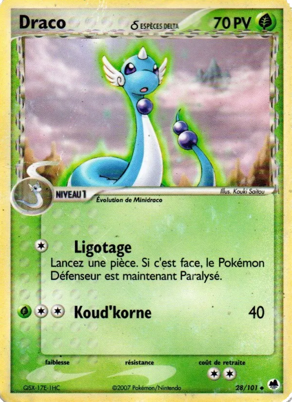 Carte Draco δ de l'extension EX Île des Dragons, numéro 28/101
