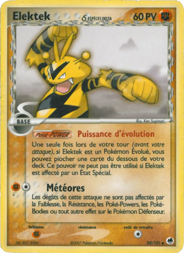 Carte Elektek δ de l'extension EX Île des Dragons, numéro 29/101
