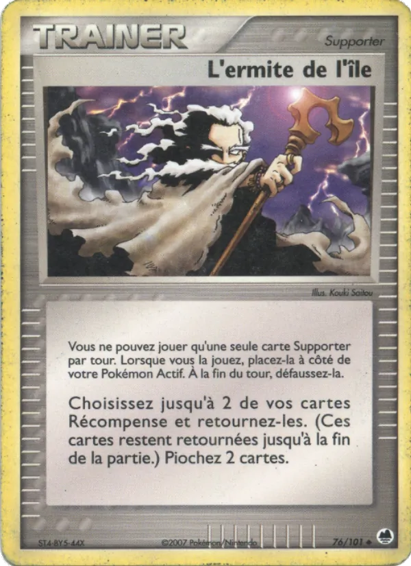 Carte L'ermite de l'île de l'extension EX Île des Dragons, numéro 76/101