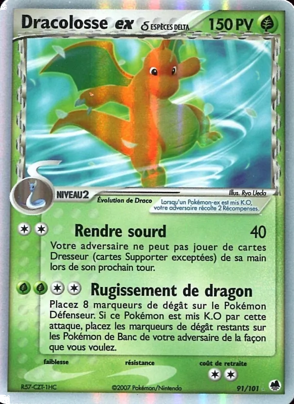 Carte Dracolosse ex δ de l'extension EX Île des Dragons, numéro 91/101