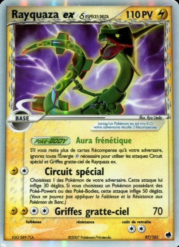 Carte Rayquaza ex δ de l'extension EX Île des Dragons, numéro 97/101