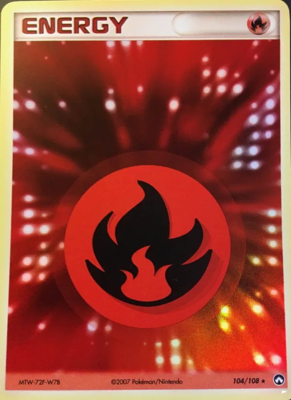 Carte Énergie Feu de l'extension EX Gardiens du Pouvoir, numéro 104/108