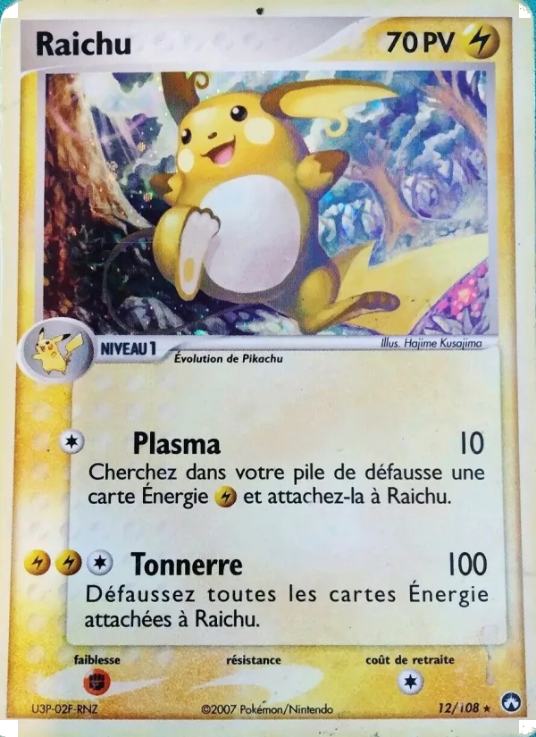 Carte Raichu de l'extension EX Gardiens du Pouvoir, numéro 12/108