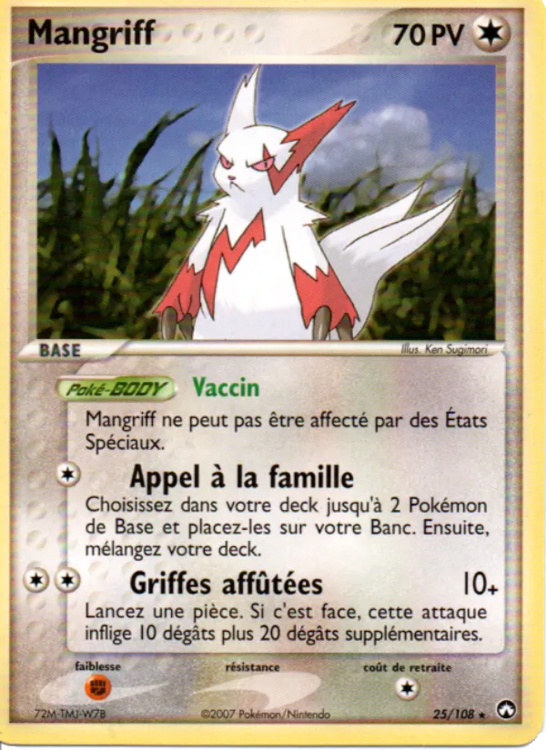 Carte Mangriff de l'extension EX Gardiens du Pouvoir, numéro 25/108