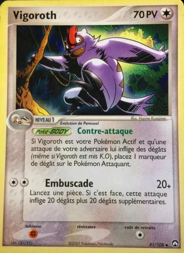 Carte Vigoroth de l'extension EX Gardiens du Pouvoir, numéro 41/108