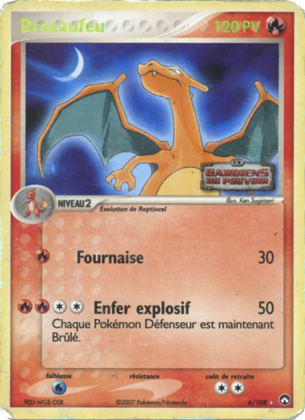 Carte Dracaufeu de l'extension EX Gardiens du Pouvoir, numéro 6/108