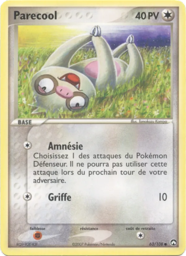 Carte Parecool de l'extension EX Gardiens du Pouvoir, numéro 63/108