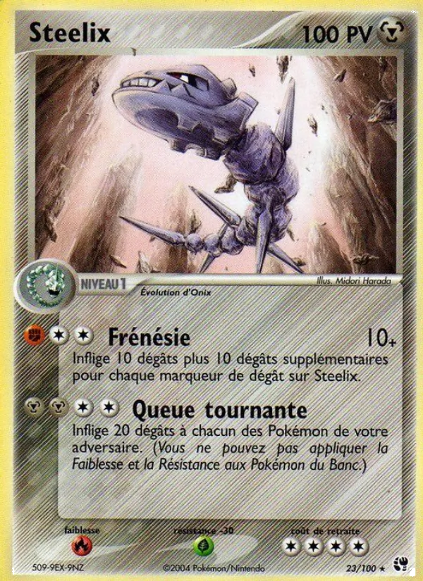 Carte Steelix de l'extension EX Tempête de sable, numéro 23/100