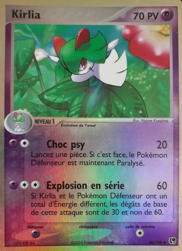 Carte Kirlia de l'extension EX Tempête de sable, numéro 40/100