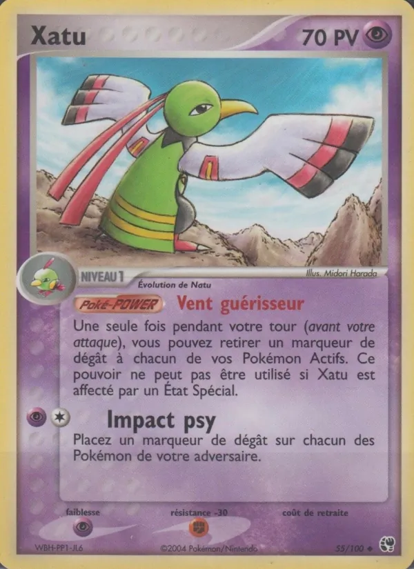 Carte Xatu de l'extension EX Tempête de sable, numéro 55/100