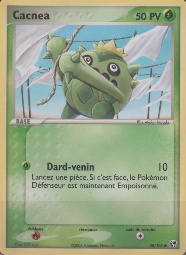 Carte Cacnea de l'extension EX Tempête de sable, numéro 58/100