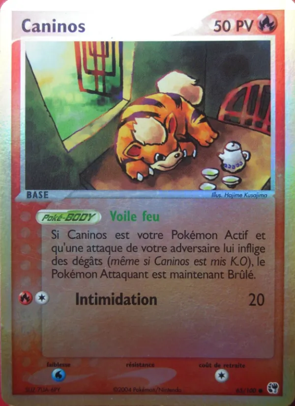 Carte Caninos de l'extension EX Tempête de sable, numéro 65/100