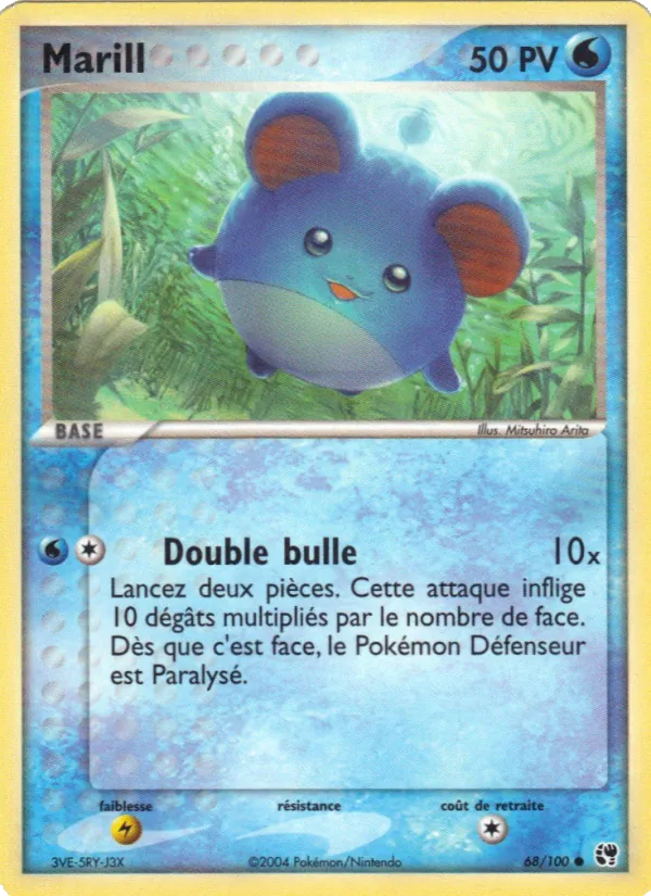 Carte Marill de l'extension EX Tempête de sable, numéro 68/100