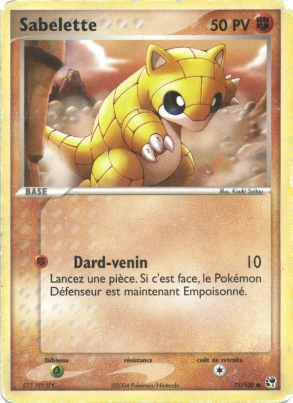 Carte Sabelette de l'extension EX Tempête de sable, numéro 75/100