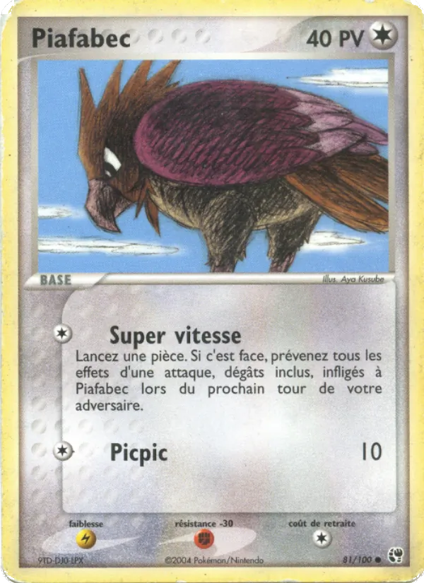 Carte Piafabec de l'extension EX Tempête de sable, numéro 81/100