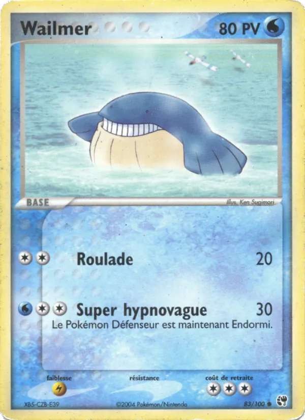 Carte Wailmer de l'extension EX Tempête de sable, numéro 83/100