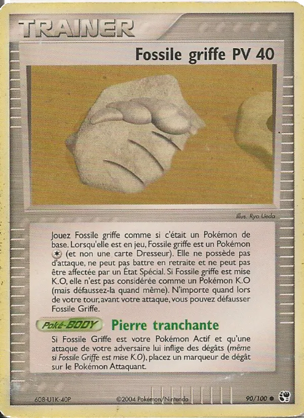 Carte Fossile griffe de l'extension EX Tempête de sable, numéro 90/100