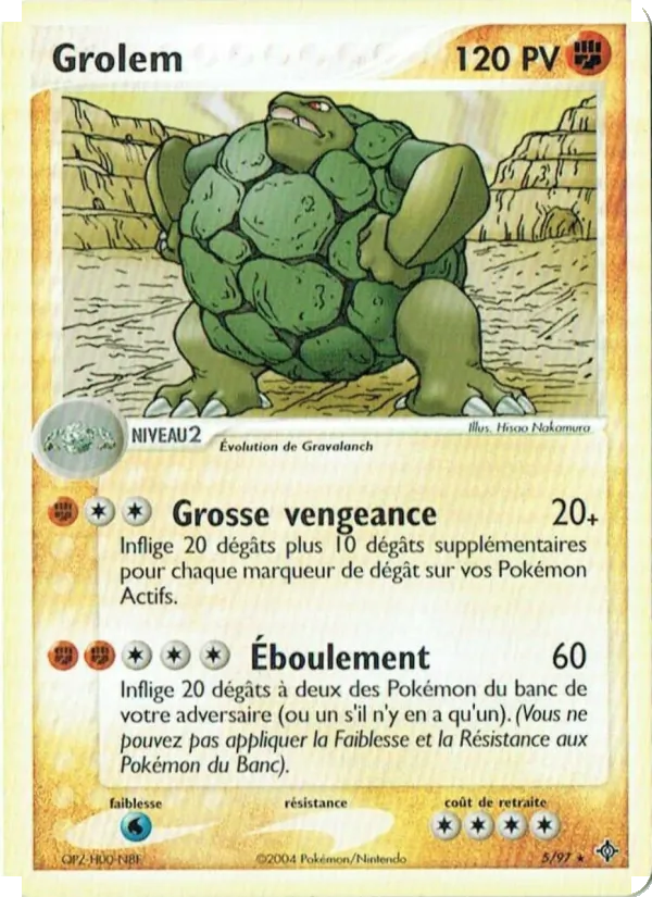 Carte Grolem de l'extension EX Dragon, numéro 5/97