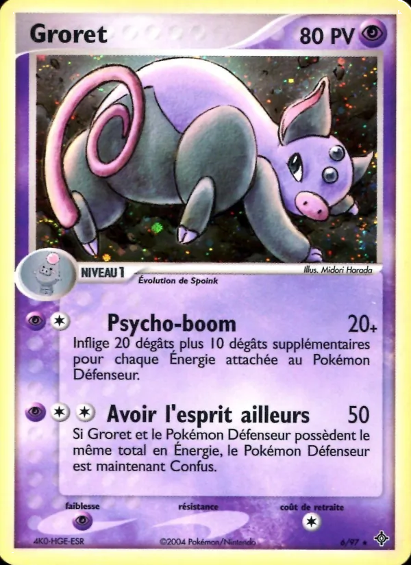 Carte Groret de l'extension EX Dragon, numéro 6/97