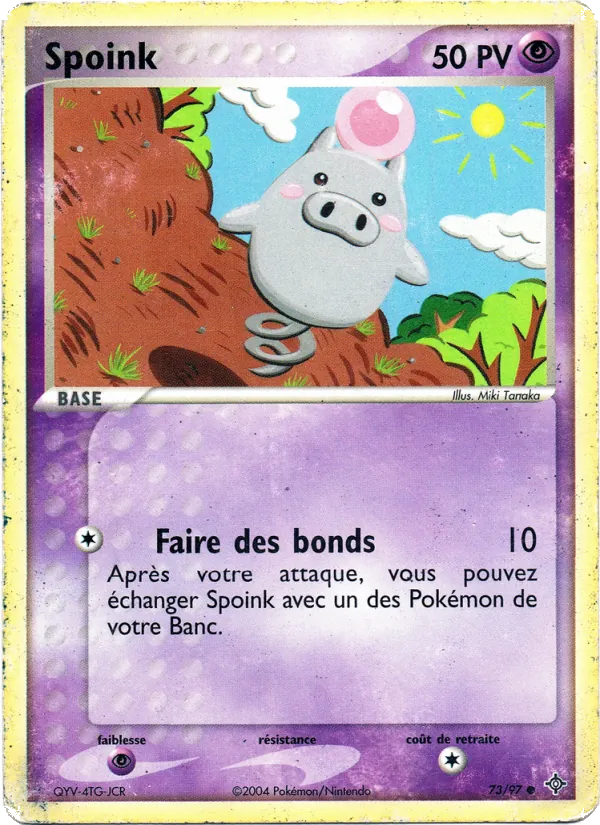 Carte Spoink de l'extension EX Dragon, numéro 73/97
