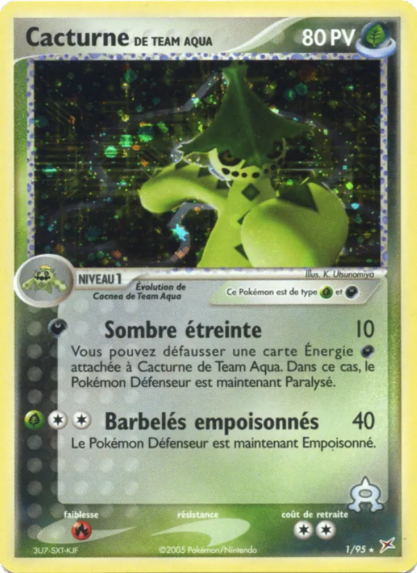 Carte Cacturne de Team Aqua de l'extension EX Team Magma vs Team Aqua, numéro 1/95